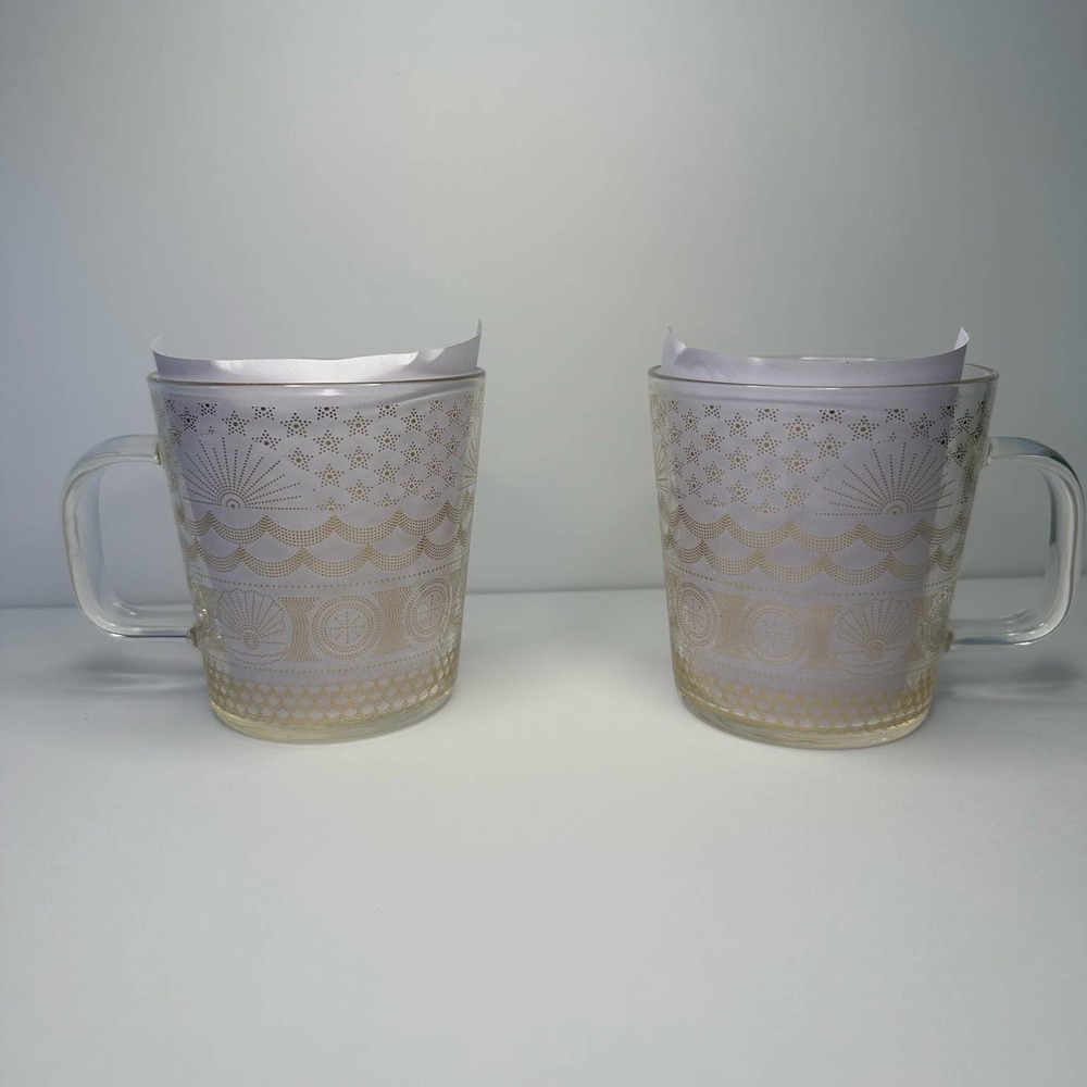 Starbucks 2017 Golden Sea Pattern Anniversary Collection Coffee Glass Mug